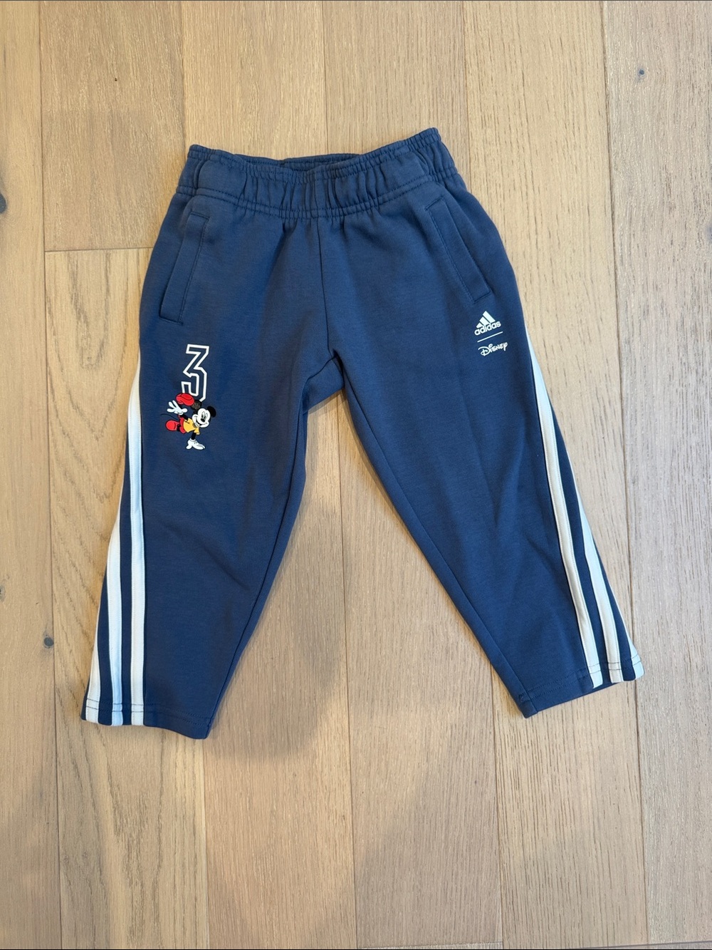 adidas Navy Kids Joggers with Mickey Graphic